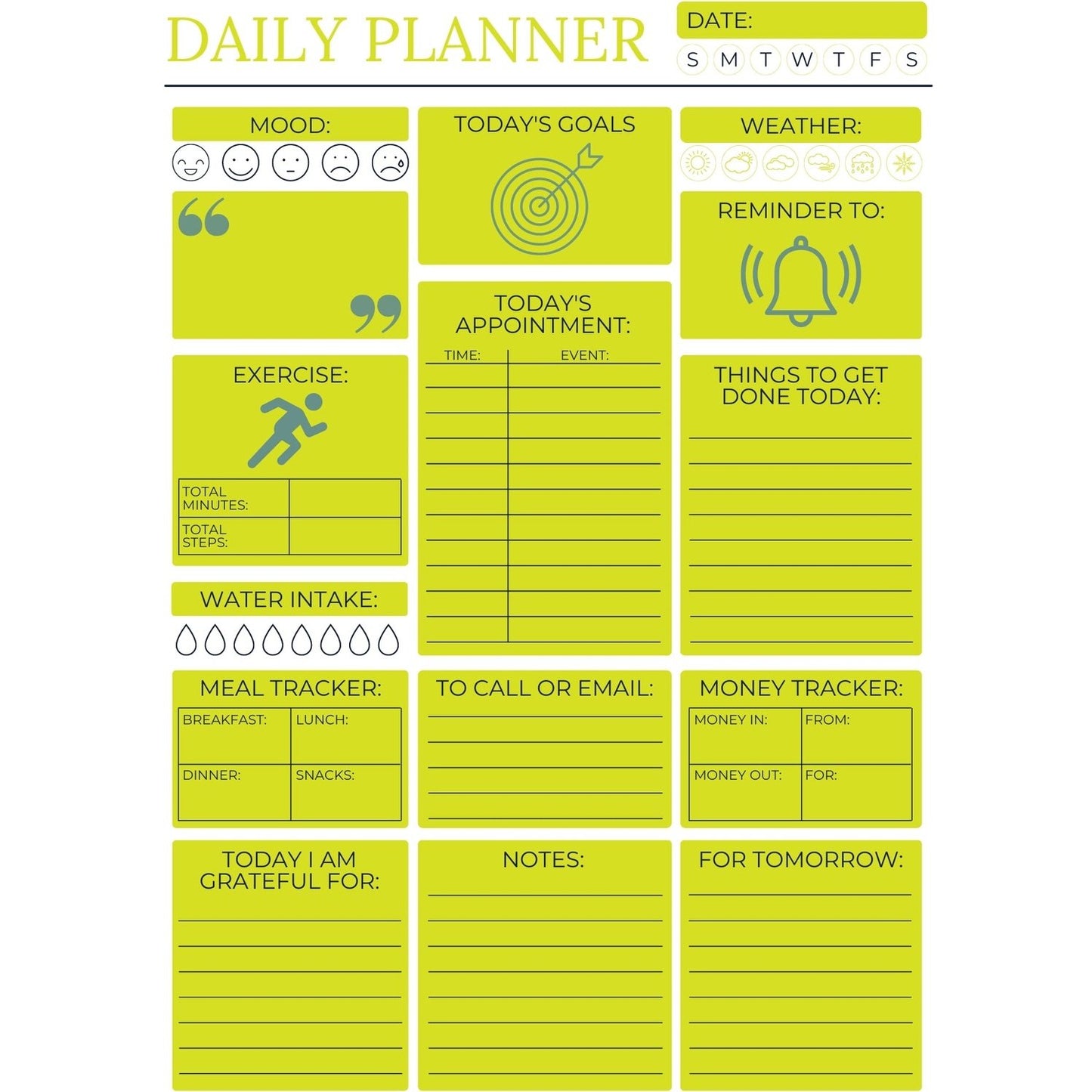 20 - Daily Self Care Planner - Mcrwaxco